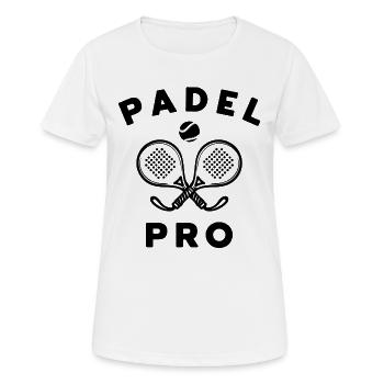Sportart Spieler Padel Padelspiel Ball Racket - Frauen T-Shirt atmungsaktiv - Weiß - Vorne - AI Model Female 172 dark (172cm)
