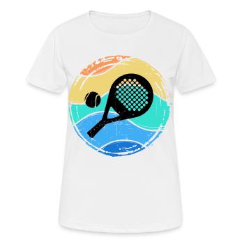 Padel Spieler Padelspiel Rückschlag Racket Ball - Frauen T-Shirt atmungsaktiv - Weiß - Vorne - AI Model Female 172 dark (172cm)