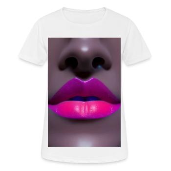 Embrasser la bouche - T-shirt respirant Femme - blanc - Devant - AI Model Female 172 dark (172cm)