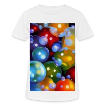 Bulles colorées - T-shirt respirant Femme - blanc - Devant - AI Model Female 172 dark (172cm)