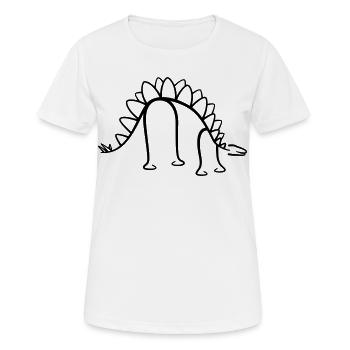 Dinosaure Stegosaurus Dino Line Graphique - T-shirt respirant Femme - blanc - Devant - AI Model Female 172 dark (172cm)