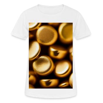 Pièces d’or - T-shirt respirant Femme - blanc - Devant - AI Model Female 172 dark (172cm)