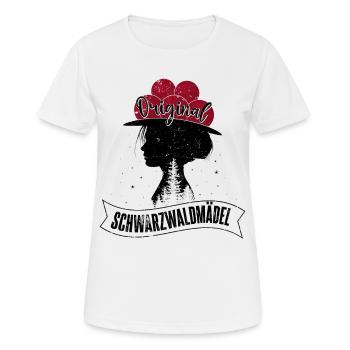 Original Fille de la Forêt-Noire Bollenhut - T-shirt respirant Femme - blanc - Devant - AI Model Female 172 dark (172cm)