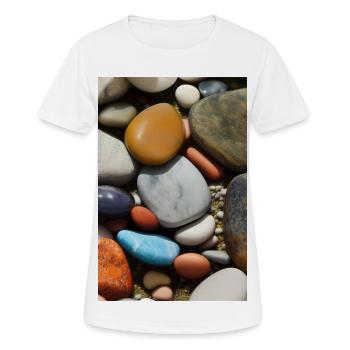 Bunte Steine - Frauen T-Shirt atmungsaktiv - Weiß - Vorne - AI Model Female 172 dark (172cm)