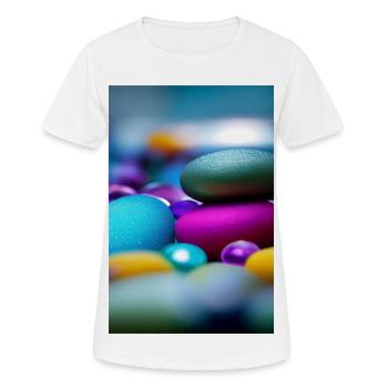 Bunte Steine - Frauen T-Shirt atmungsaktiv - Weiß - Vorne - AI Model Female 172 dark (172cm)