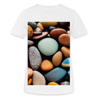 Bunte Steine - Frauen T-Shirt atmungsaktiv - Weiß - Vorne - AI Model Female 172 dark (172cm)