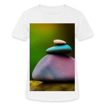 Bunte Steine - Frauen T-Shirt atmungsaktiv - Weiß - Vorne - AI Model Female 172 dark (172cm)