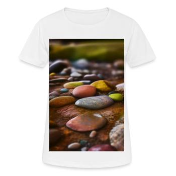 Bunte Steine - Frauen T-Shirt atmungsaktiv - Weiß - Vorne - AI Model Female 172 dark (172cm)