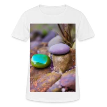 Bunte Steine - Frauen T-Shirt atmungsaktiv - Weiß - Vorne - AI Model Female 172 dark (172cm)