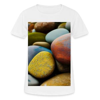 Bunte Steine - Frauen T-Shirt atmungsaktiv - Weiß - Vorne - AI Model Female 172 dark (172cm)