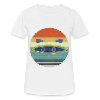 Retro Kayak Canoe Lover Kayaking Paddling Kayaker - Women's Breathable T-Shirt - white - Front - AI Model Female 172 dark (172cm)