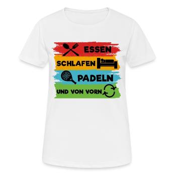Sport Spieler Racket Padelspiel Padel Statement - Frauen T-Shirt atmungsaktiv - Weiß - Vorne - AI Model Female 172 dark (172cm)