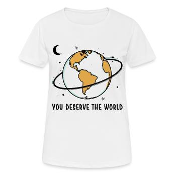 Earth Globe in Neon Orbit - Women's Breathable T-Shirt - white - Front - AI Model Female 172 dark (172cm)