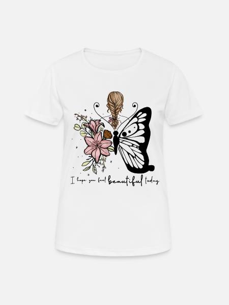Braided Hair with Pink Lily Bouquet - Women's Breathable T-Shirt - white