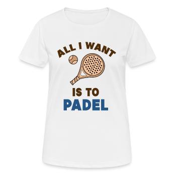 Entraîneur de Padel Raquette de balle Déclaration de jeu de padel - T-shirt respirant Femme - blanc - Devant - AI Model Female 172 dark (172cm)
