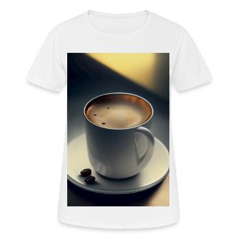 Café, grains de café - T-shirt respirant Femme - blanc - Devant - AI Model Female 172 dark (172cm)