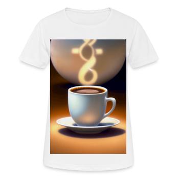 Café, grains de café - T-shirt respirant Femme - blanc - Devant - AI Model Female 172 dark (172cm)