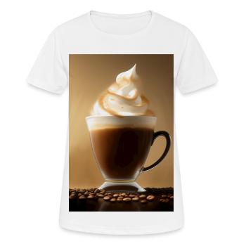 Café, grains de café - T-shirt respirant Femme - blanc - Devant - AI Model Female 172 dark (172cm)