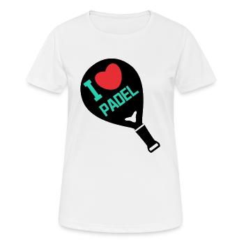 Herz Spieler Racket Ich Liebe Padel Statement - Frauen T-Shirt atmungsaktiv - Weiß - Vorne - AI Model Female 172 dark (172cm)