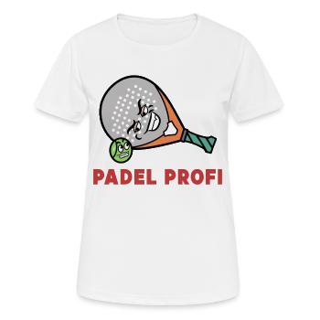 Padelspiel Racket Ball Statement Freizeit Padel - Frauen T-Shirt atmungsaktiv - Weiß - Vorne - AI Model Female 172 dark (172cm)