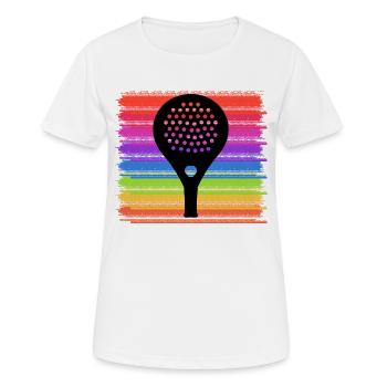 Sport Racket Padelspiel Padel Training Freizeit - Frauen T-Shirt atmungsaktiv - Weiß - Vorne - AI Model Female 172 dark (172cm)