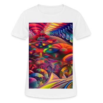 Art abstrait - T-shirt respirant Femme - blanc - Devant - AI Model Female 172 dark (172cm)