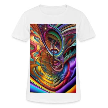 Art abstrait - T-shirt respirant Femme - blanc - Devant - AI Model Female 172 dark (172cm)