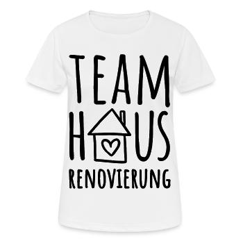 Haus renovieren - Team Haus Renovierung - Frauen T-Shirt atmungsaktiv - Weiß - Vorne - AI Model Female 172 dark (172cm)