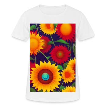 Tournesols - T-shirt respirant Femme - blanc - Devant - AI Model Female 172 dark (172cm)