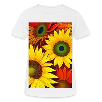 Tournesols - T-shirt respirant Femme - blanc - Devant - AI Model Female 172 dark (172cm)