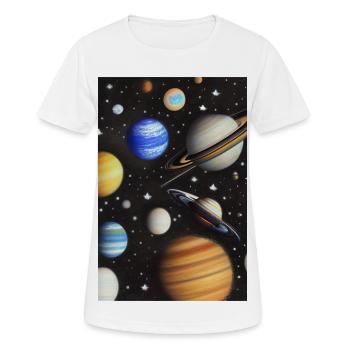 Weltall und Planeten - Frauen T-Shirt atmungsaktiv - Weiß - Vorne - AI Model Female 172 dark (172cm)
