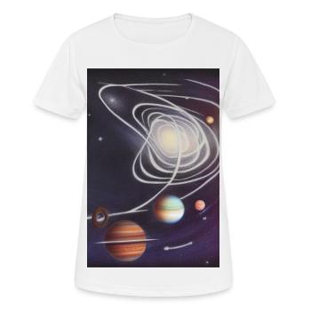 Weltall und Planeten - Frauen T-Shirt atmungsaktiv - Weiß - Vorne - AI Model Female 172 dark (172cm)