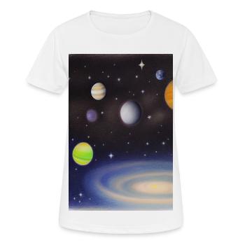 Weltall und Planeten - Frauen T-Shirt atmungsaktiv - Weiß - Vorne - AI Model Female 172 dark (172cm)