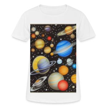 Weltall und Planeten - Frauen T-Shirt atmungsaktiv - Weiß - Vorne - AI Model Female 172 dark (172cm)