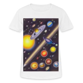 Weltall und Planeten - Frauen T-Shirt atmungsaktiv - Weiß - Vorne - AI Model Female 172 dark (172cm)