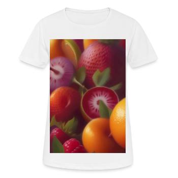 Früchte - Frauen T-Shirt atmungsaktiv - Weiß - Vorne - AI Model Female 172 dark (172cm)