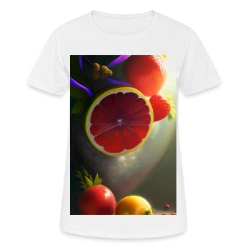 Früchte - Frauen T-Shirt atmungsaktiv - Weiß - Vorne - AI Model Female 172 dark (172cm)