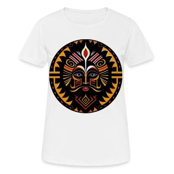 Africa Totem tribal tatouage - T-shirt respirant Femme - blanc - Devant - AI Model Female 172 dark (172cm)