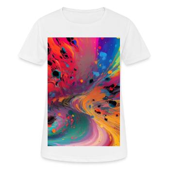Art abstrait - T-shirt respirant Femme - blanc - Devant - AI Model Female 172 dark (172cm)