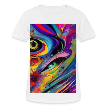Art abstrait - T-shirt respirant Femme - blanc - Devant - AI Model Female 172 dark (172cm)