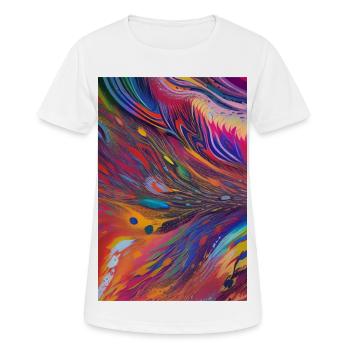 Art abstrait - T-shirt respirant Femme - blanc - Devant - AI Model Female 172 dark (172cm)
