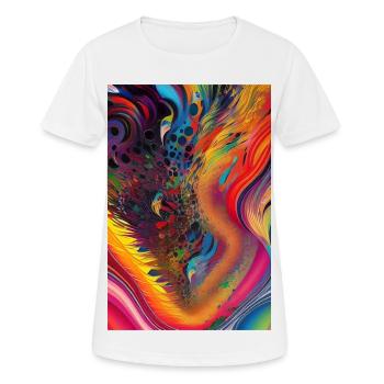 Art abstrait - T-shirt respirant Femme - blanc - Devant - AI Model Female 172 dark (172cm)