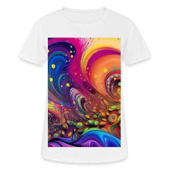 Art abstrait - T-shirt respirant Femme - blanc - Devant - AI Model Female 172 dark (172cm)