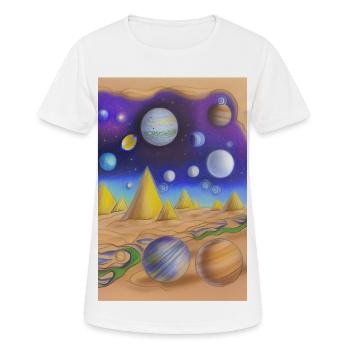Weltall und Planeten - Frauen T-Shirt atmungsaktiv - Weiß - Vorne - AI Model Female 172 dark (172cm)