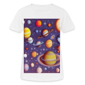 Weltall und Planeten - Frauen T-Shirt atmungsaktiv - Weiß - Vorne - AI Model Female 172 dark (172cm)