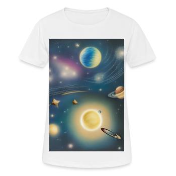 Weltall und Planeten - Frauen T-Shirt atmungsaktiv - Weiß - Vorne - AI Model Female 172 dark (172cm)
