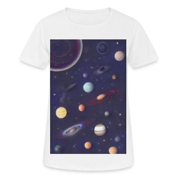 Weltall und Planeten - Frauen T-Shirt atmungsaktiv - Weiß - Vorne - AI Model Female 172 dark (172cm)