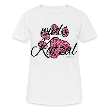 wüds Katzal-wilde Katze, Österreichischer Dialekt - Frauen T-Shirt atmungsaktiv - Weiß - Vorne - AI Model Female 172 dark (172cm)