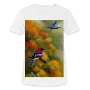 Vogel auf Ast - Frauen T-Shirt atmungsaktiv - Weiß - Vorne - AI Model Female 172 dark (172cm)