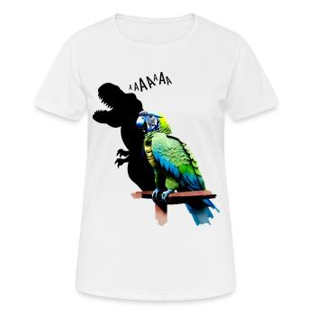 lustiger T-Rex Papagei Gelb Blau Ara Macaw - Frauen T-Shirt atmungsaktiv - Weiß - Vorne - AI Model Female 172 dark (172cm)